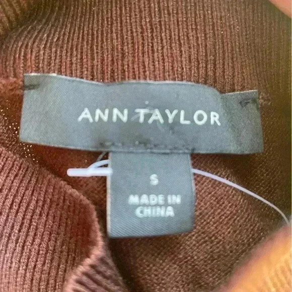 Ann Taylor NWT Woman Size M brown Sleeveless Viscose blend Turtle neck sz S - Picture 6 of 6